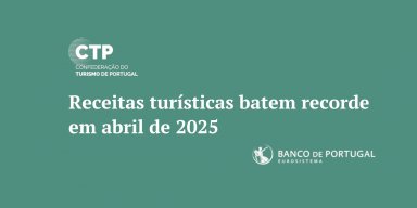 Receitas provenientes da atividade turística atingiram o valor mais elevado de sempre para o quarto mês do ano